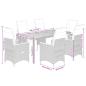 Preview: 7-tlg. Garten-Bistro-Set mit Kissen Grau Poly Rattan