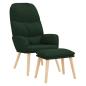 Preview: Relaxsessel mit Hocker Dunkelgrün Stoff