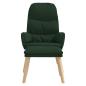 Preview: Relaxsessel mit Hocker Dunkelgrün Stoff