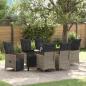 Preview: ARDEBO.de - Garten Essgruppe 7 stk. Grau Poly-Rattan