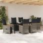 Preview: Garten Essgruppe 7 stk. Grau Poly-Rattan