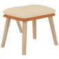 Preview: Relaxsessel mit Hocker Creme Kunstleder & Stoff