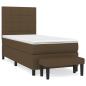 Preview: Boxspringbett mit Matratze Dunkelbraun 80x200 cm Stoff