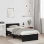 Preview: Bettgestell ohne Matratze mit Kopfteil Schwarzes Eichenholz 75x190 cm
