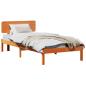 Preview: Bettgestell mit Kopfteil Wachsbrown 90x200 cm Massivholz Kiefer