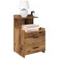 Preview: ARDEBO.de - Nachttische 2 Stk. mit 2 Schubladen Altes Holz 40x36,5x62 cm