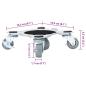 Preview: Möbelrollen 4 Stk. mit Heber 15,5x15,5x5,5 cm Stahl 1000 kg