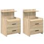 Preview: Nachttische 2-tlg. mit 2 Schubladen Sonoma-Eiche 40x36,5x62 cm