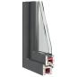 Preview: Kellerfenster "RISOR" 110x70 cm Drehkipp DIN Links Anthrazit