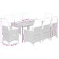 Preview: 9-tlg. Garten-Bistro-Set mit Kissen Grau Poly Rattan