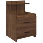 Preview: Nachttisch mit 2 Schubladen Braune Eiche 40x36,5x62 cm
