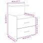Preview: Nachttisch mit 2 Schubladen Braune Eiche 40x36,5x62 cm