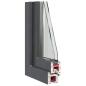 Preview: Kellerfenster "RISOR" 100x70 cm Drehkipp DIN Links Anthrazit