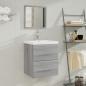 Preview: ARDEBO.de - Waschbeckenschrank mit Einbaubecken Grau Sonoma Holzwerkstoff