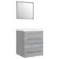 Preview: Waschbeckenschrank mit Einbaubecken Grau Sonoma Holzwerkstoff