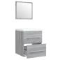 Preview: Waschbeckenschrank mit Einbaubecken Grau Sonoma Holzwerkstoff