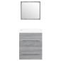 Preview: Waschbeckenschrank mit Einbaubecken Grau Sonoma Holzwerkstoff