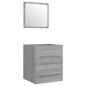 Preview: Waschbeckenschrank mit Einbaubecken Grau Sonoma Holzwerkstoff