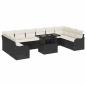 Preview: Garten-Sofa-Set mit Kissen 11 pcs Schwarz Poly Rattan