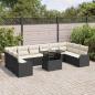 Preview: Garten-Sofa-Set mit Kissen 11 pcs Schwarz Poly Rattan