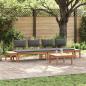 Preview: ARDEBO.de - 5-teiliges Garten Essgruppe Massivholz Teak, 2-teiliges Gartenbank Set Massivholz Teak, Gartentisch 60x60x30 cm Massivholz Teak