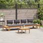 Preview: 5-teiliges Garten Essgruppe Massivholz Teak, 2-teiliges Gartenbank Set Massivholz Teak, Gartentisch 60x60x30 cm Massivholz Teak