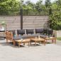 Preview: 4-teiliges Gartenbank Set mit Kissen aus massivem Teakholz, 2-teiliges Gartenbank Set aus massivem Teakholz