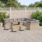 Preview: 14-teiliges Garten-Sofa-Set mit Kissen Beige Poly Rattan Akazie, 4-teiliges Garten-Ess-Set mit Kissen Beige Poly Rattan Akazie