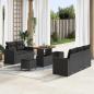 Preview: ARDEBO.de - Gartensofa-set mit Kissen 8 pcs Schwarz Poly-Rattan