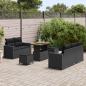 Preview: 8-teiliges Garten Sofa Set mit Kissen Schwarz Poly-Rattan Akazie, 3-teiliges Garten Esstisch-Set mit Kissen Schwarz Poly-Rattan Akazie