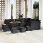 Preview: ARDEBO.de - Gartensofa-set 13 Stk. Schwarz Poly-Rattan