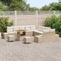 Preview: ARDEBO.de - 13-teilige Garten Sofa Set mit Kissen Beige Poly Rattan Akazie, 2-Sitzer Garten Sofa mit Kissen Beige Poly Rattan, 3-teilige Garten Essgruppe mit Kissen Beige Poly Rattan Akazie