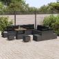 Preview: 13-teilige Garten Sofaset mit Kissen Schwarz Poly Rattan Akazie, 2-Sitzer Garten Sofa mit Kissen Schwarz Poly Rattan, 3-teiliger Garten Esstisch mit Kissen Schwarz Poly Rattan Akazie