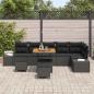 Preview: Gartensofa-set 9 stk. 8-Sitzanzahl Schwarz Poly Rattan