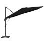 Preview: Freischwingender Roma Parasol Schwarz 286x285x265 cm Aluminium