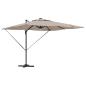 Preview: Freischwinger Roma-Parasol mit LEDs Taupe 286x285x270 cm Aluminium