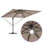 Preview: Freischwinger Roma-Parasol mit LEDs Taupe 286x285x270 cm Aluminium