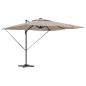 Preview: Freischwinger Roma-Parasol mit LEDs Taupe 286x285x270 cm Aluminium