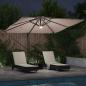 Preview: Freischwinger Roma-Parasol mit LEDs Taupe 286x285x270 cm Aluminium