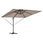 Preview: Freischwinger Roma-Parasol mit LEDs Taupe 286x285x270 cm Aluminium