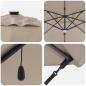 Preview: Freischwinger Roma-Parasol mit LEDs Taupe 286x285x270 cm Aluminium