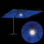 Preview: Freischwinger Roma Sonnenschirm mit LEDs Azurblau 286x285x270 cm Aluminium