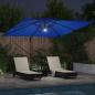 Preview: Freischwinger Roma Sonnenschirm mit LEDs Azurblau 286x285x270 cm Aluminium