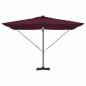 Preview: Freischwingender Roma Schirm mit LEDs Burgunderrot 286x285x270 cm Aluminium