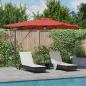 Preview: ARDEBO.de - Freischwingende Roma-Parasol mit LEDs Terracotta 286x285x270 cm Aluminium