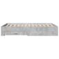 Preview: Bettgestell mit Schubladen Betongrau 140x190 cm Holzwerkstoff