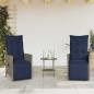 Preview: 3-teiliges Bistro-Set mit Kissen Grau Poly Rattan