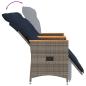 Preview: Gartensofa Verstellbar 2-Sitzer mit Tisch Grau Poly Rattan