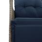 Preview: Gartensofa Verstellbar 2-Sitzer mit Tisch Grau Poly Rattan