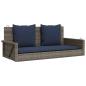 Preview: Schaukelbank mit Kissen Grau 119x56x48 cm Poly Rattan